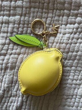 Michael Kors Lemon Keychain Coin Purse  - Yellow with Green Leaf